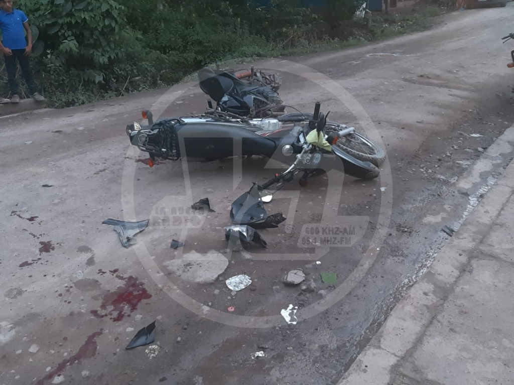 Un choque de motos dejó dos personas graves en Jinotega