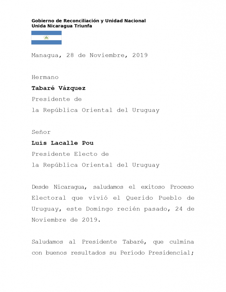 Mensaje al pueblo y gobierno del uruguay 28 nov 2019 page 0001