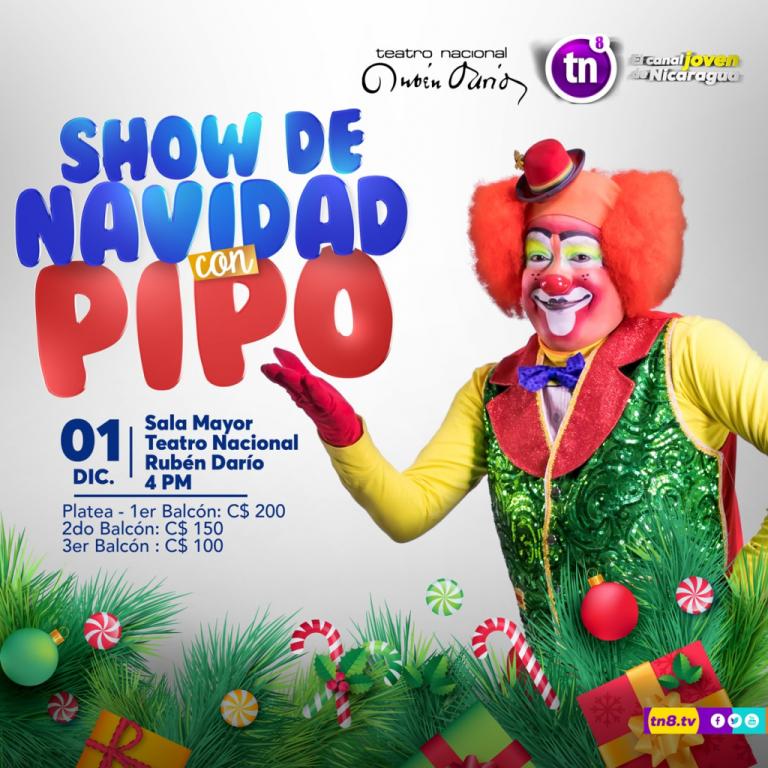 Todo listo para el show del Payaso Pipo este primero de diciembre en Teatro Nacional