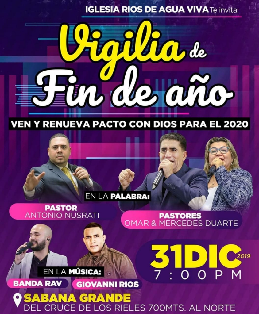 Iglesia Ríos de Agua Viva celebrará este 2019 una Vigilia de Fin de Año  para exaltar a Dios - La Nueva Radio YA
