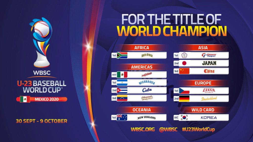 WBSC mantiene mundial Sub 23 en Septiembre