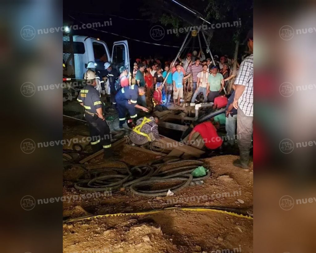 Operaciones de rescate de tres mineros atrapados en una mina de Chinandega