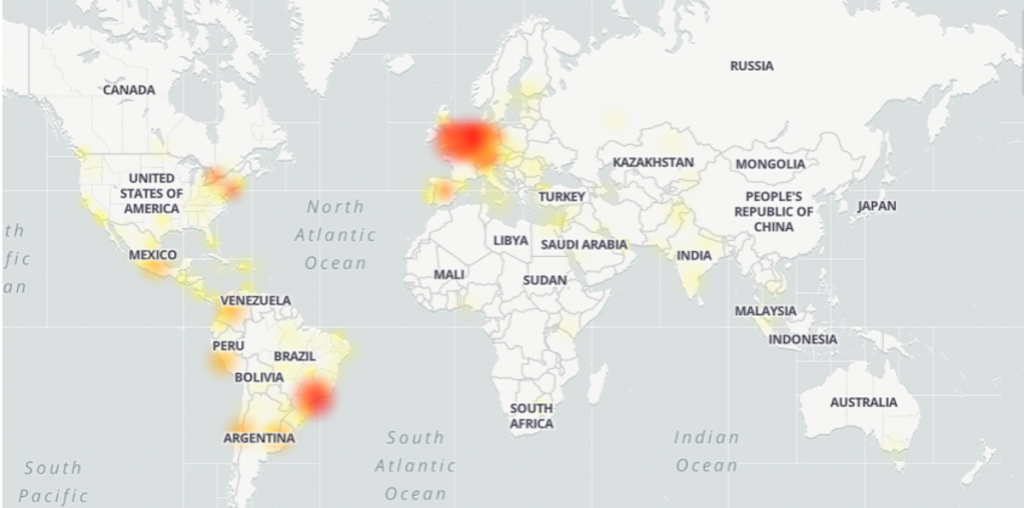 El portal DownDetector reportó la caída de WhatsApp a nivel mundial