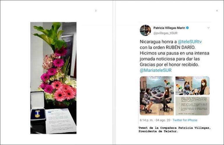 Telesur recibe Orden Independencia Cultural Rubén Darío de Nicaragua