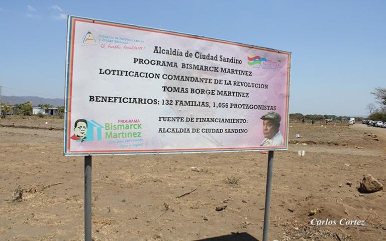 Lotes del Programa Bismarck Martínez en Ciudad Sandino ya tienen agua y la luz