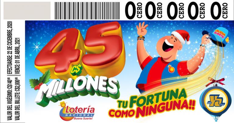 Hoy se juega el Gordo Navideño de 45 millones de Lotería Nacional