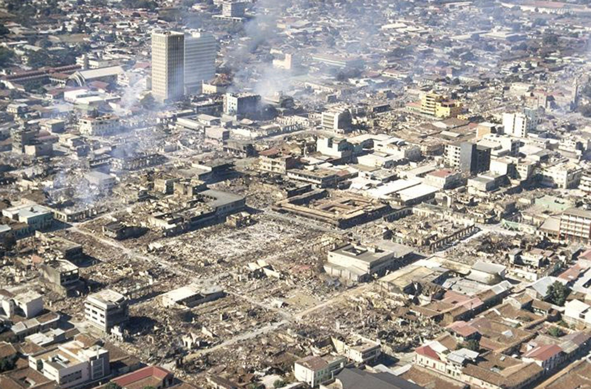 Terremoto en Managua año 1972