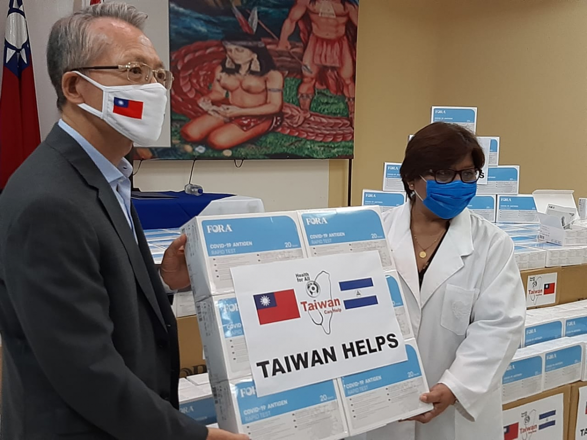Taiwan dona a nicaragua 36 mil pruebas rapidas de covid 19