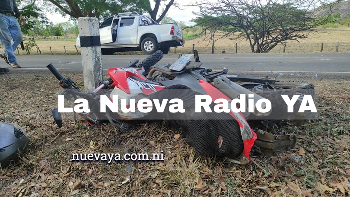 La motocicleta que conducía Adrián José Fonseca