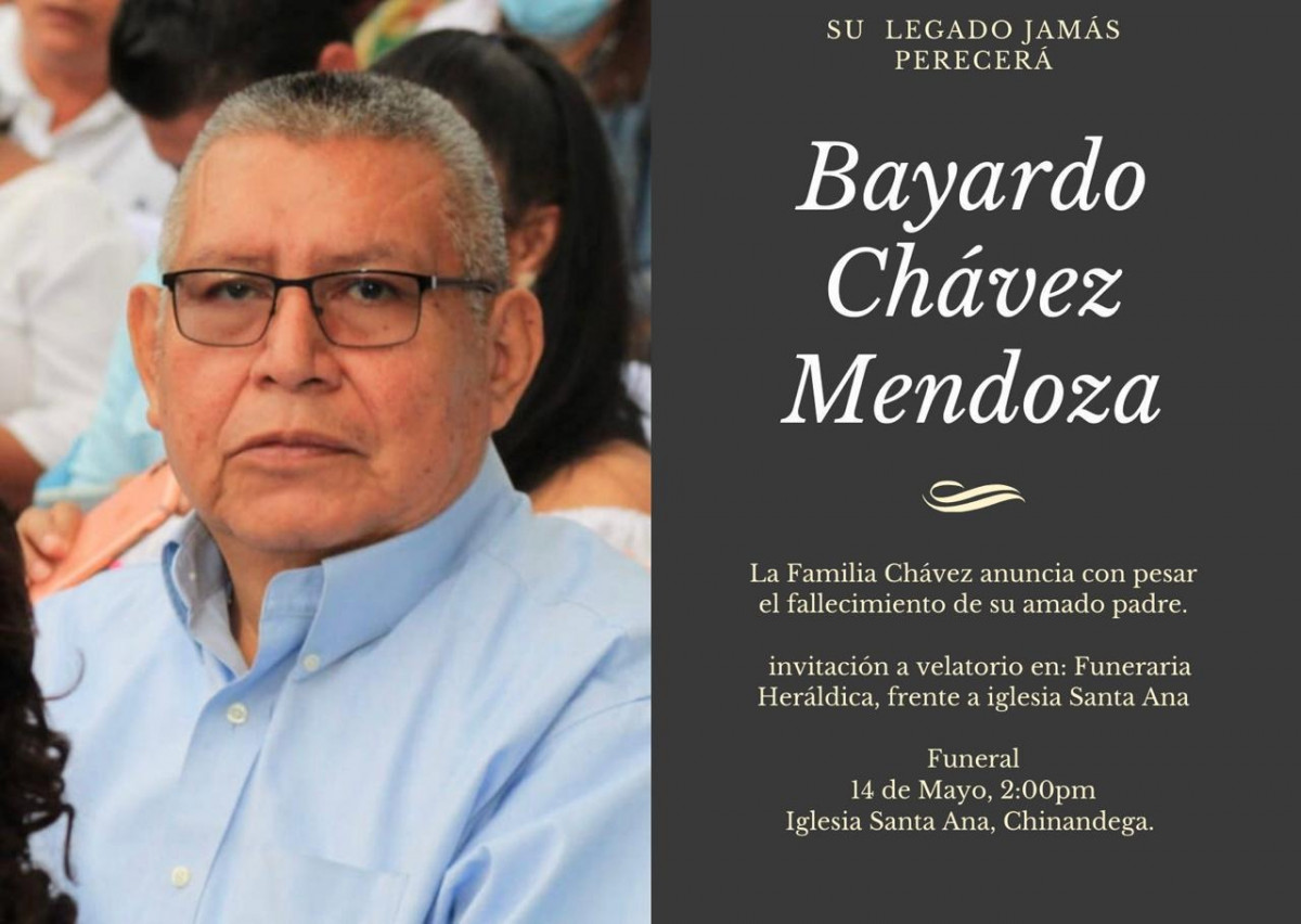 Asamblea nacional lamenta fallecimiento del diputado bayardo chavez