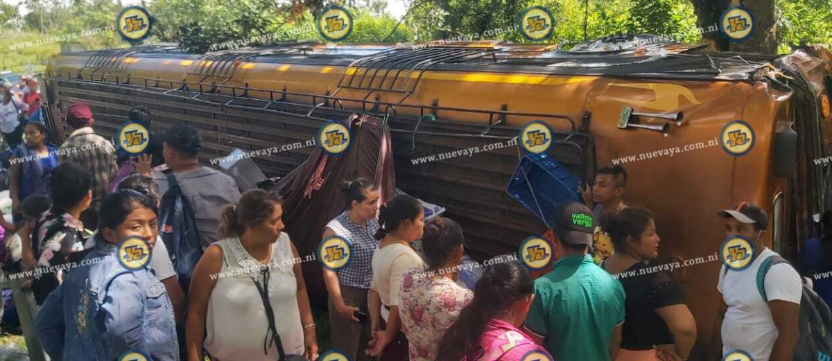 Vuelco de bus en Matagalpa