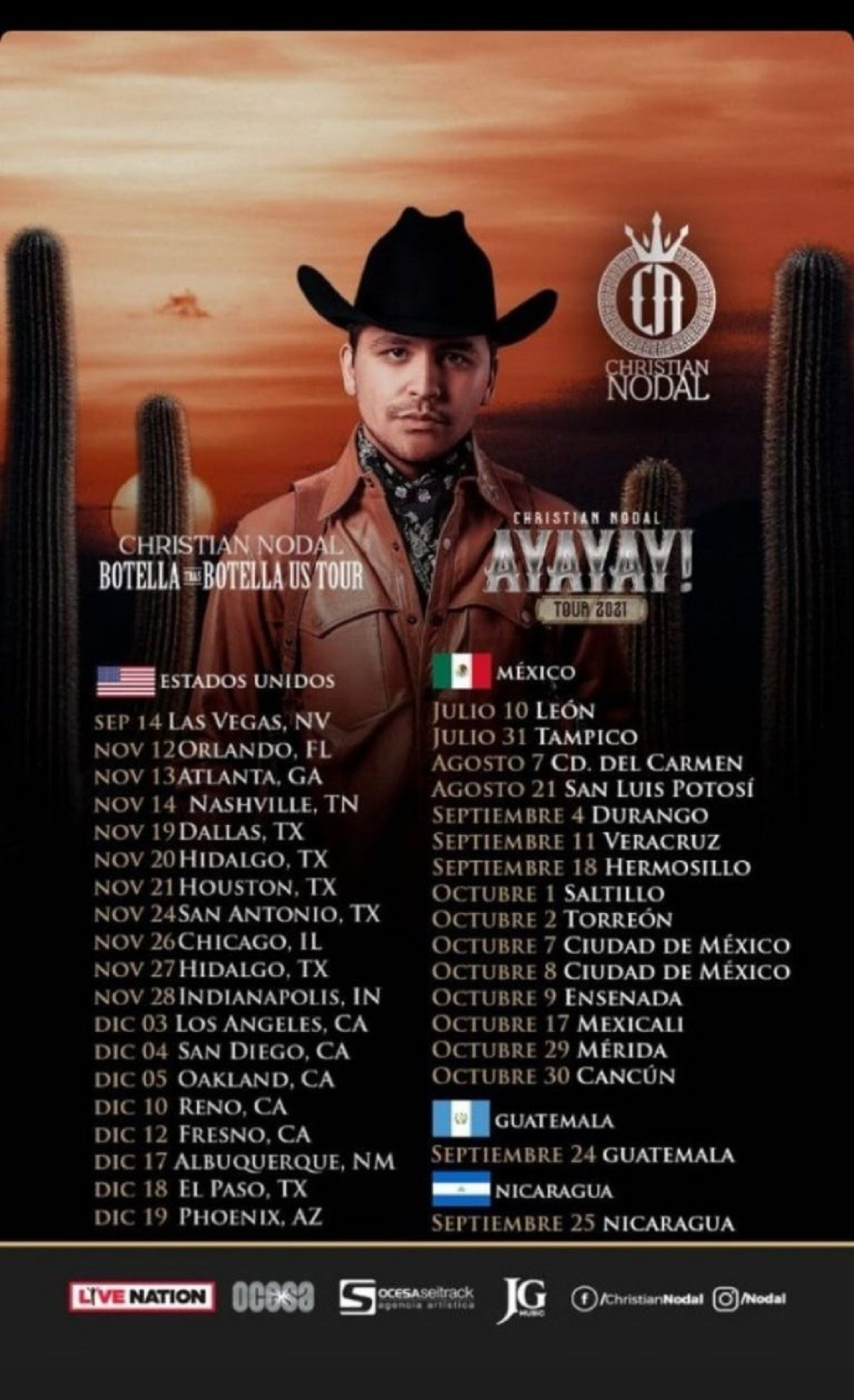 ¡Todo listo! Christian Nodal confirma concierto en Nicaragua