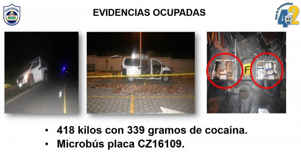 Incautan 418 kilos de cocaina dentro de un microbus en carazo evidencias