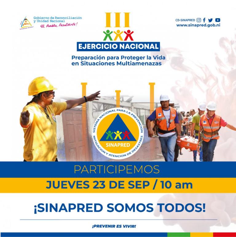 III Ejercicio de Protección a la vida será este 23 de septiembre