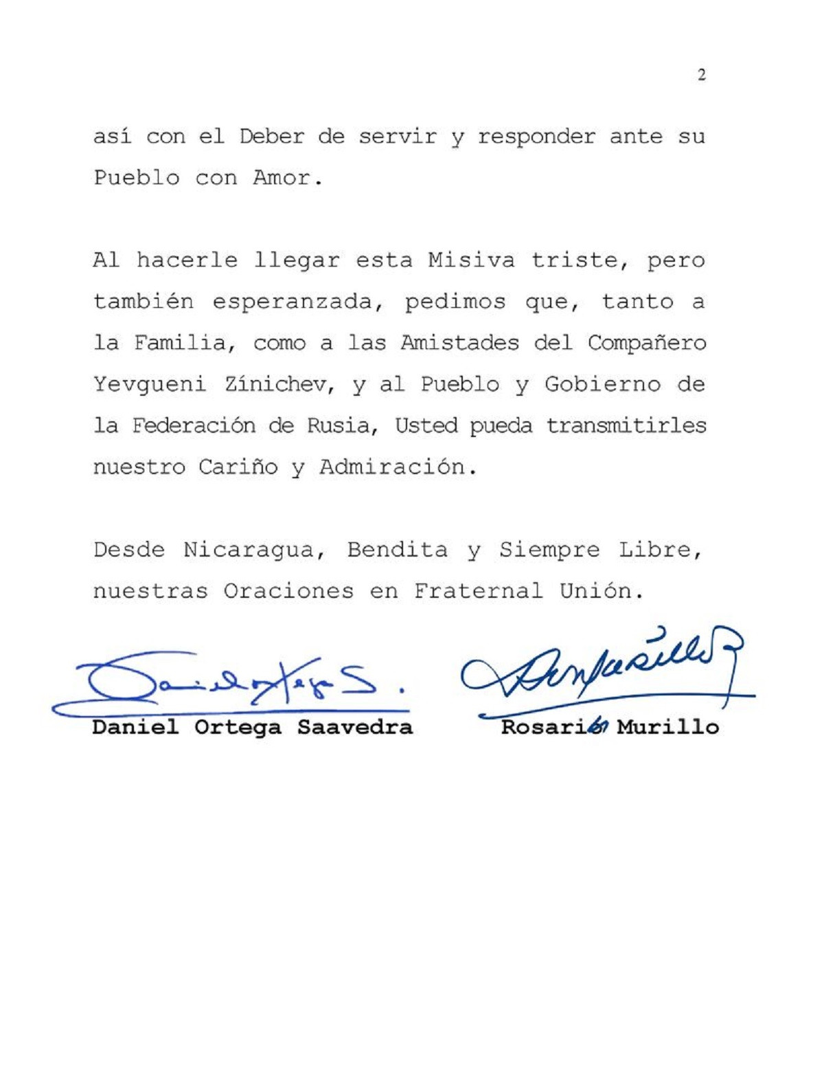 Nicaragua lamenta fallecimiento de ministro de situaciones de emergencias de rusia 2