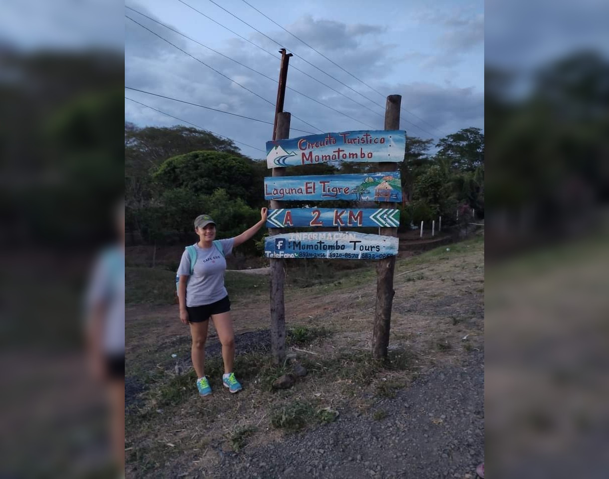Hazel Azucena estaba haciendo senderismo en el Volcán Momotombo
