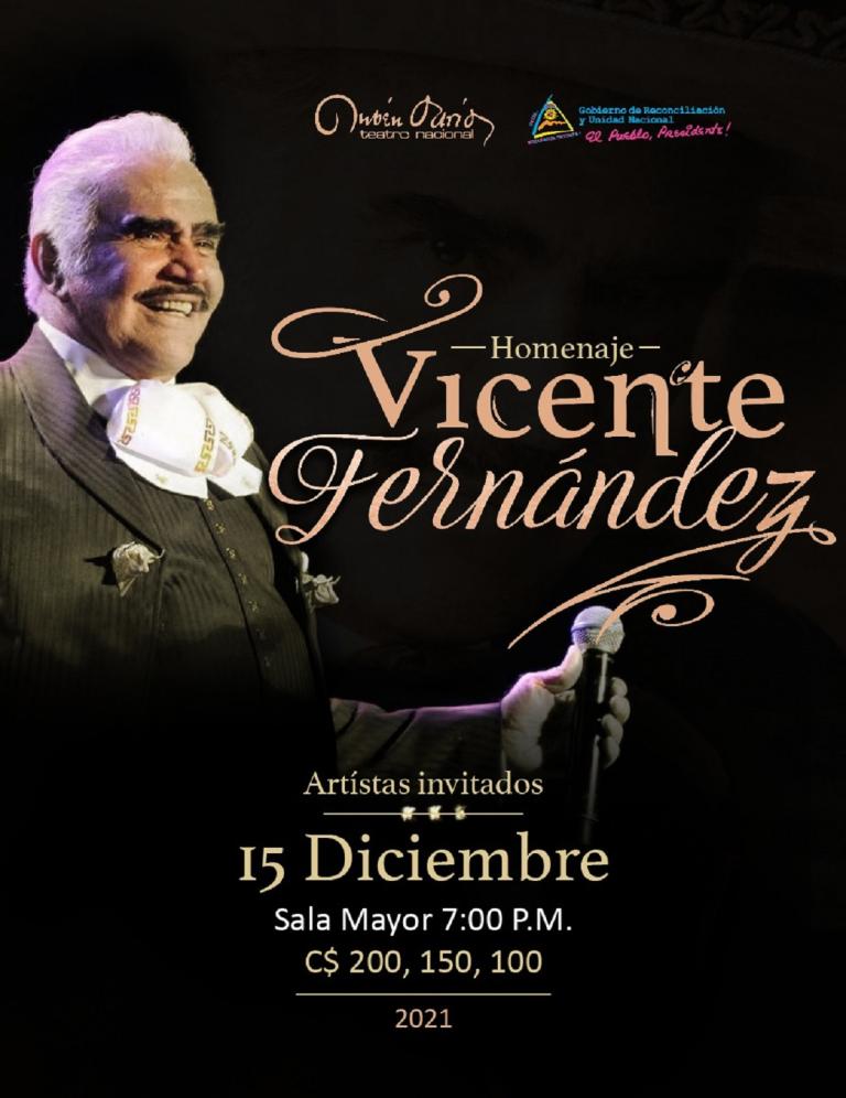 Teatro Nacional Rubén Darío homenajeará a Vicente Fernández