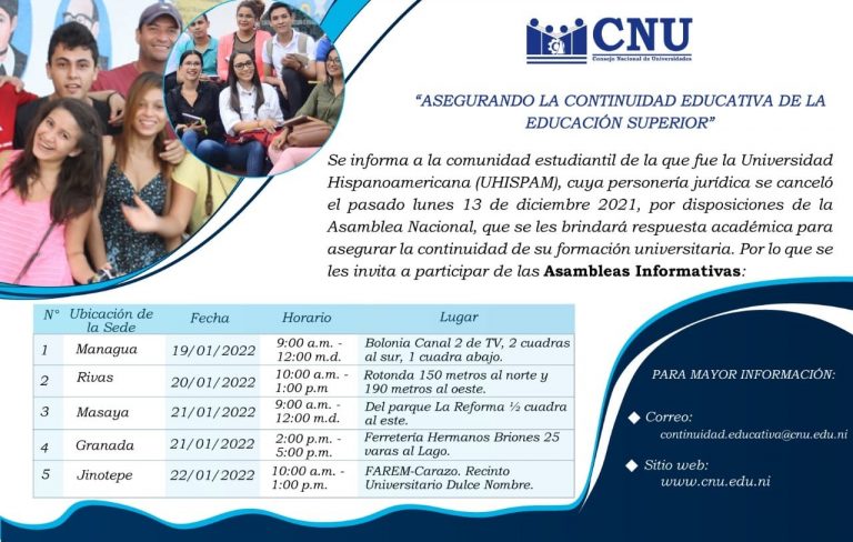 CNU garantizará continuidad de estudios universitarios a comunidad estudiantil de la UHISPAM