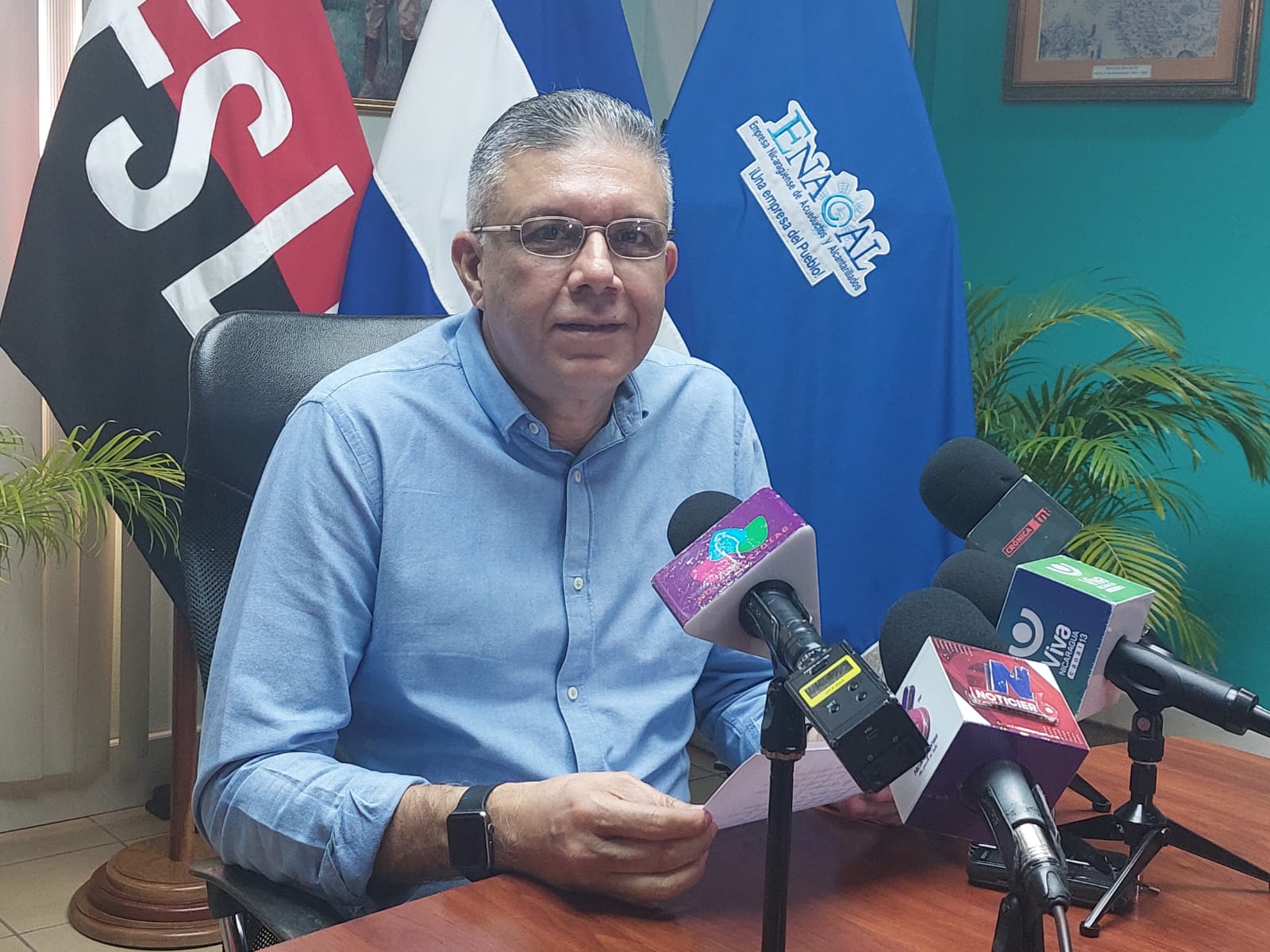 Ervin barrera presidente ejecutivo de la empresa nicaraguense de acueductos y alcantarillado enacal