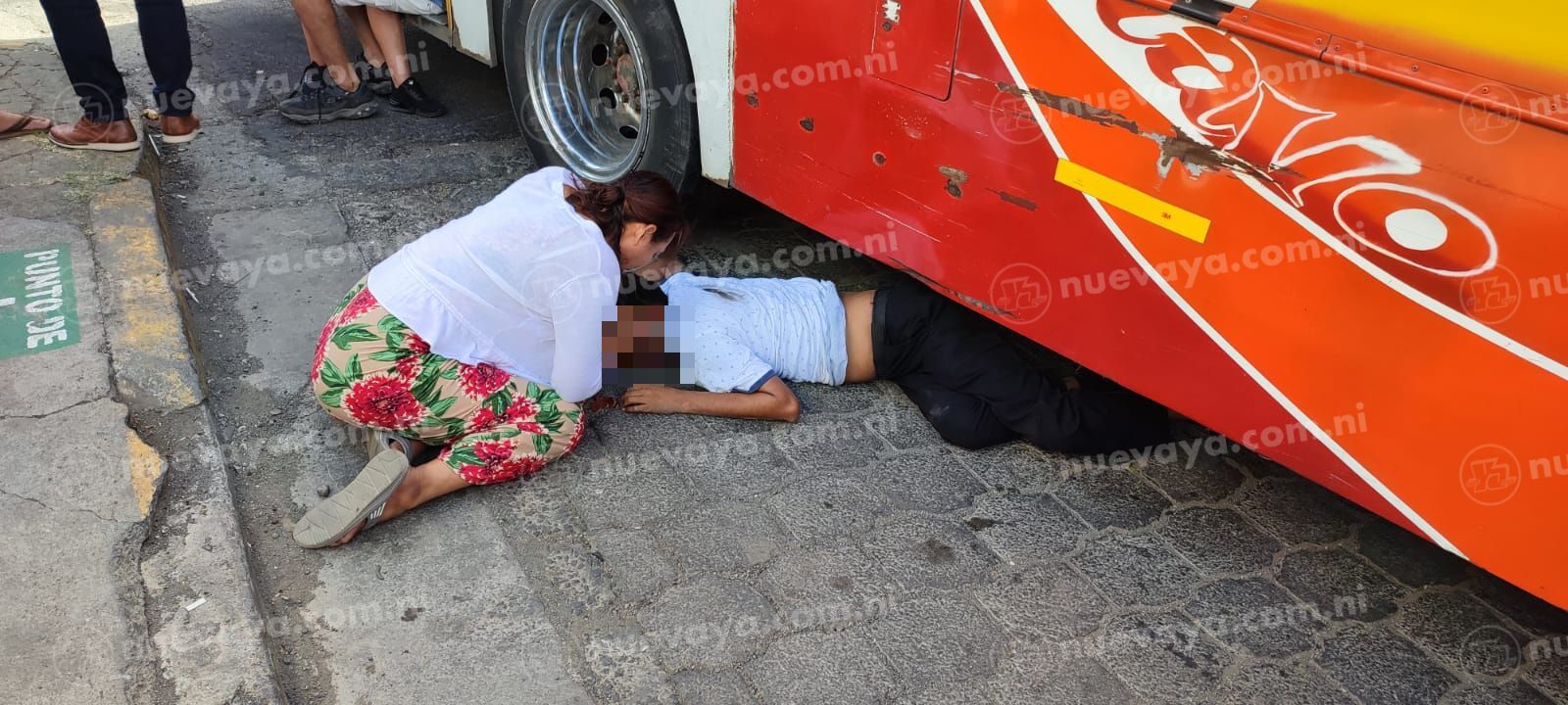 Un peatón murió arrollado por un autobús de la ruta 165 en el reparto shick, managua