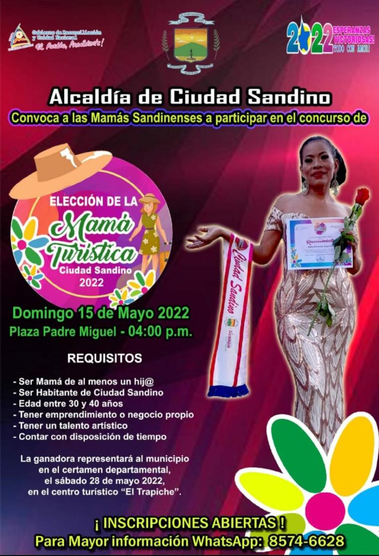 Alcaldía de Ciudad Sandino abre inscripciones para el certamen “Mamá turística”