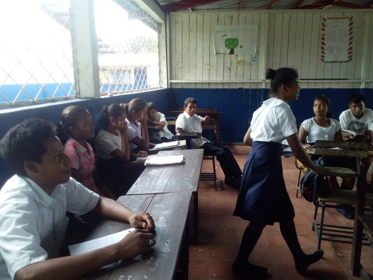 Estudiantes de Nicaragua. Escuela Llano Verde, Tuapi, Puerto Cabezas