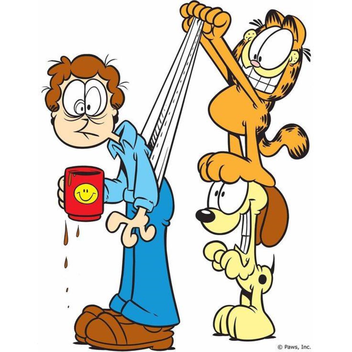 Garfield haciéndole una broma junto con Oddie a su sueño John Bonachón