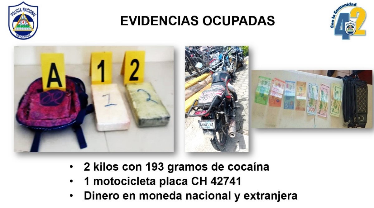 Policia nacional arresta a pareja con mas de 2 kilos de cocaina en somotillo