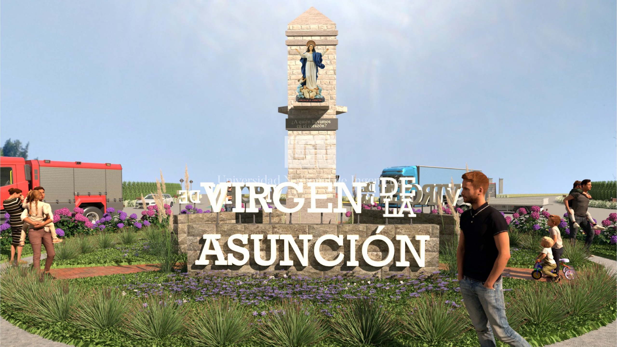 Diseño Virgen de la Asunción - Rotonda de las 3 Vírgenes