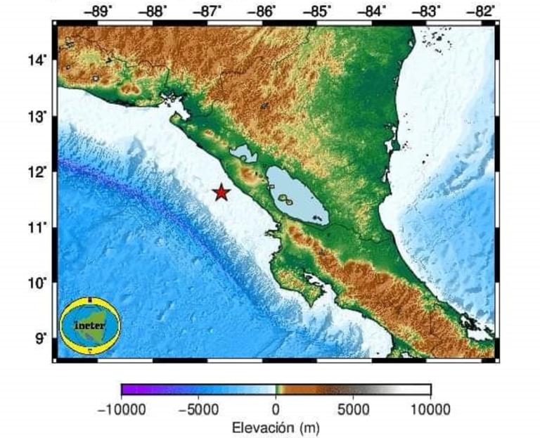 Sismo de magnitud 5.3 sacudió las costas del pacífico nicaragüense