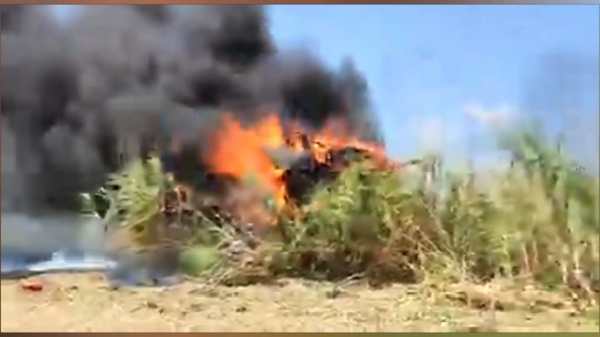 Una cosechadora de caña de azúcar se quemó por completo en Potosí, Rivas