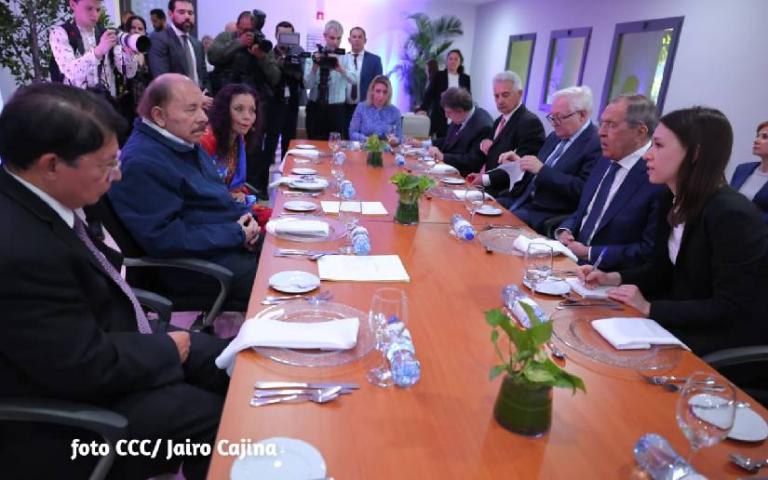Comandante Daniel Ortega y compañera Rosario Murillo sostienen encuentro con el cancíller de Rusia, Serguéi Lavrov