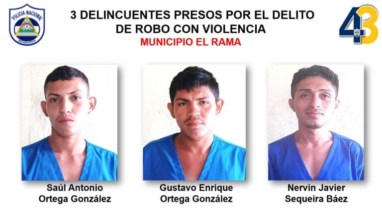 Tres abastecedores de droga y tres ladrones son arrestados en El Rama