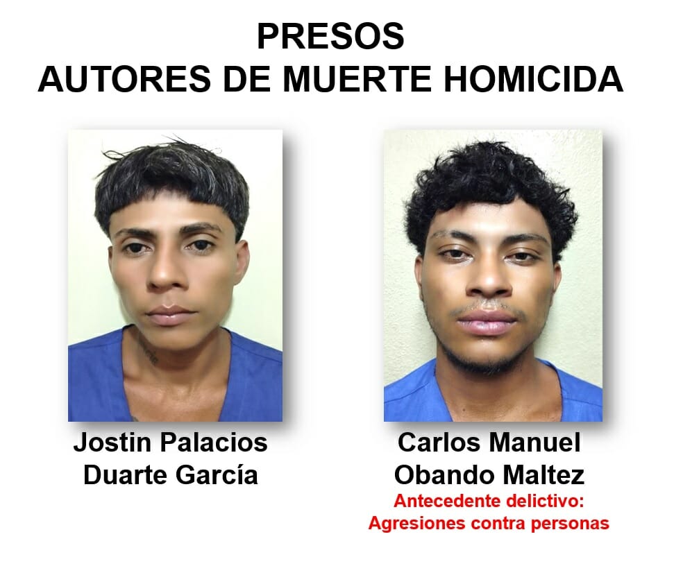 Carlos Manuel Obando Maltes y Jostin Palacios Duarte García capturados