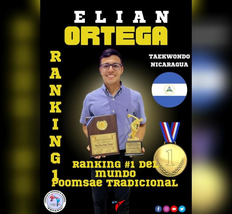 El nicaragüense Elián Ortega es el número uno en el Ranking Mundial de Poomsae Freestyle