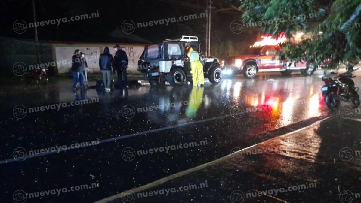 Un joven de 19 años murió bajo la carrocería de un jeep que se volcó en Carazo