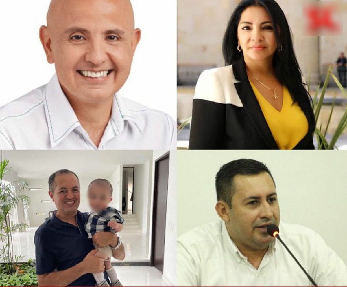 El precandidato a la Gobernación del Meta Felipe Carreño, el concejal Óscar Rodriguez, Nora Tovar, el esposo de Nora, Guillermo Pérez y el diputado Dimas Barrero Pandales