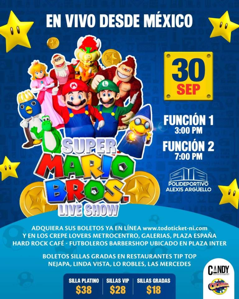 CICAMEXSA trae el show de Mario Bros a Nicaragua
