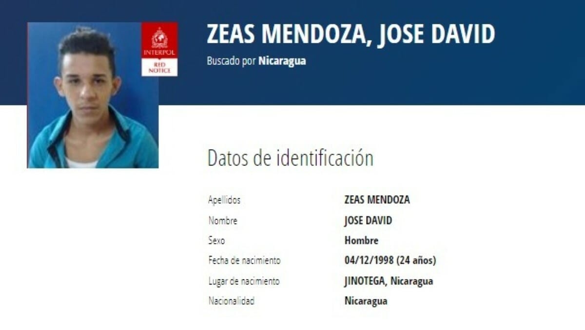 José David Zéas Mendoza, de 24 años