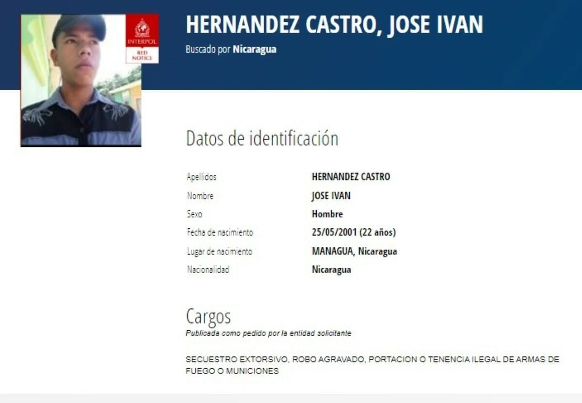 José Iván Hernández Castro, de 22 años