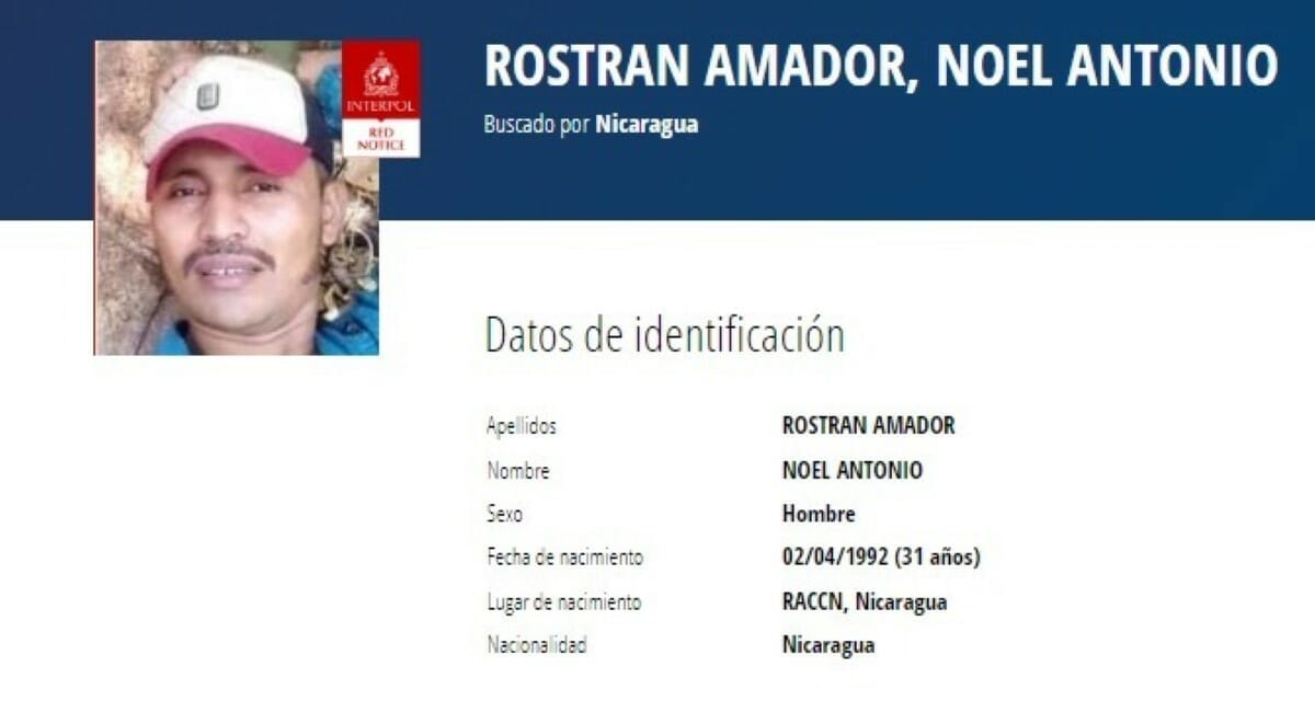 Noel Antonio Rostrán Amador, de 31 años