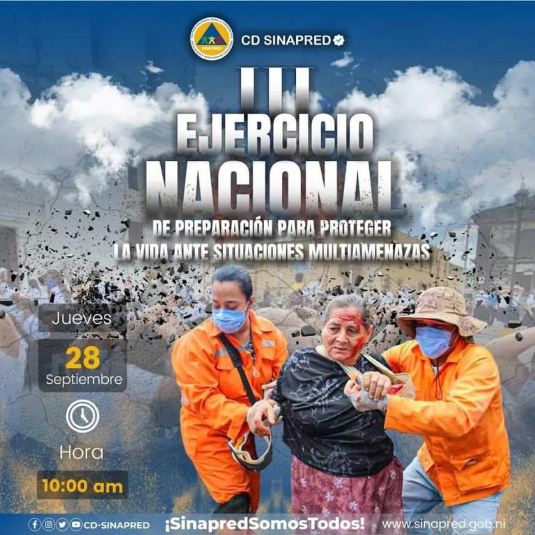Todo listo para el III Ejercicio de Protección de la Vida ante los Fenómenos Naturales en Nicaragua