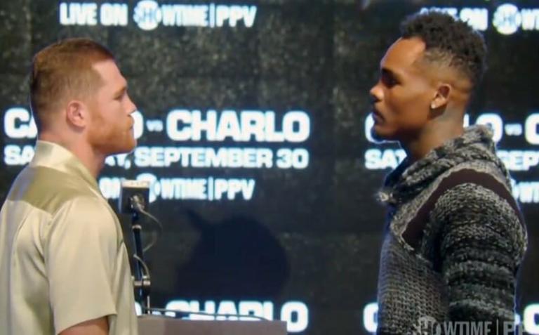 Los boxeadores «Canelo» Álvarez y Jermell Charlo superan la báscula y batallan este sábado en las Vegas