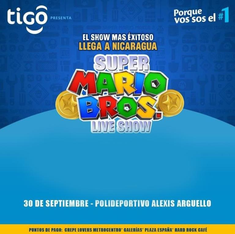 Todo listo para el Súper Live Show de Mario Bros en el Polideportivo Alexis Argüello