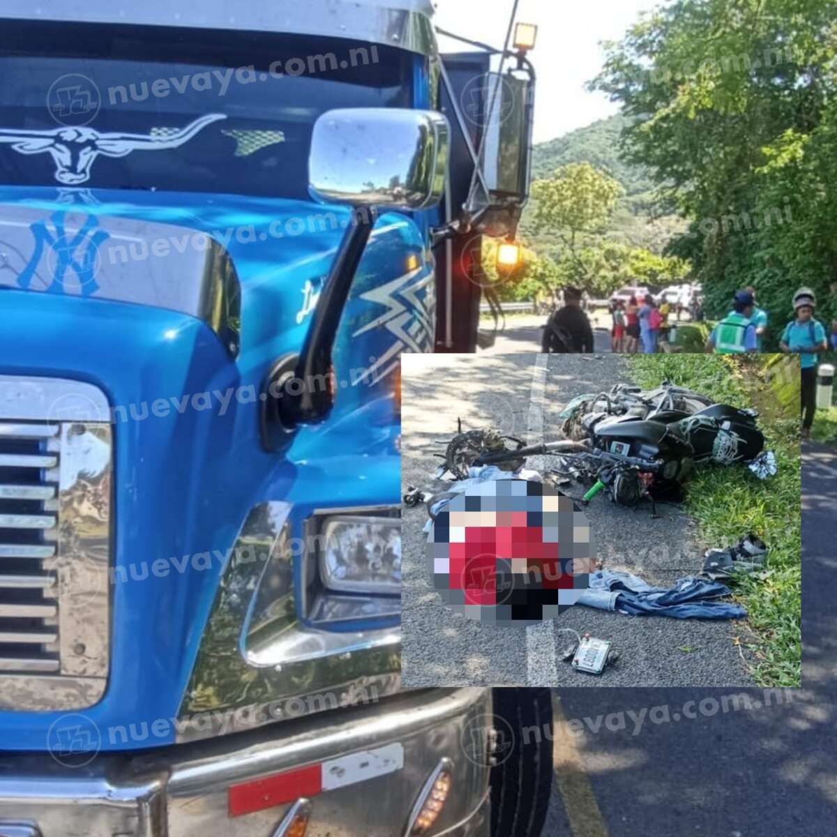 Un joven motociclista murió esta mañana al colisionar contra un camión en Somotillo