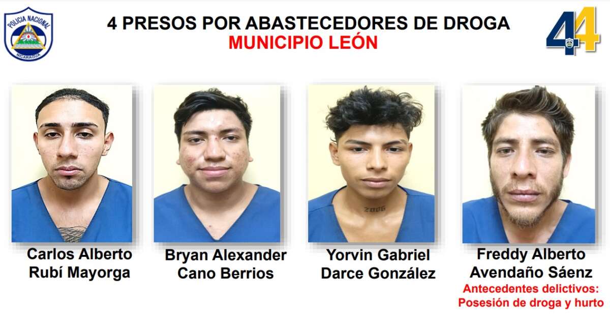 Carlos Alberto Rubí Mayorga, Bryan Alexander Cano Berríos, Yorvin Gabriel Darce González y Freddy Alberto Avendaño Sáenz