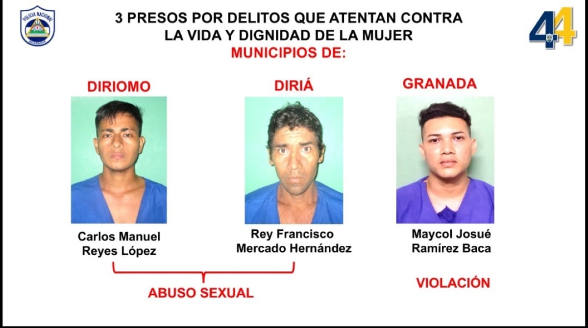 Carlos Manuel Reyes López, Rey Francisco Mercado Hernández y Maycol Josué Ramírez Baca