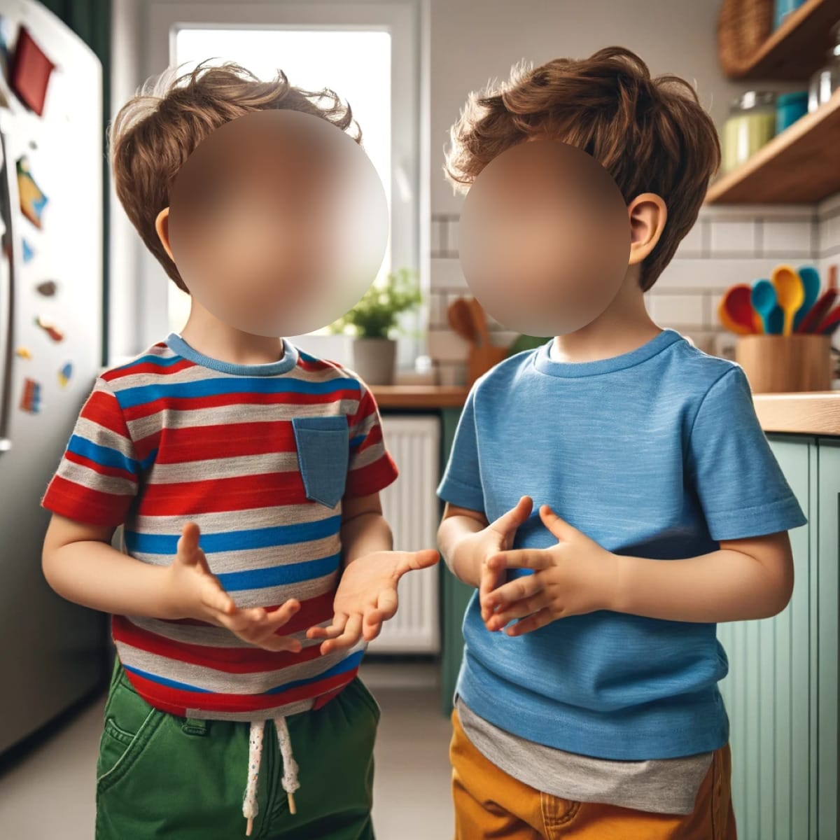 Dos niños gemelos de 5 años, Foto Referencial