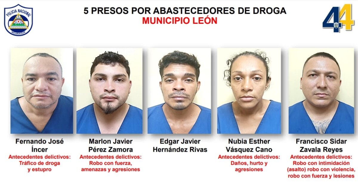 Fernando José Íncer, Marlon Javier Pérez Zamora, Edgar Javier Hernández Rivas, Nubia Esther Vásquez Cano y Francisco Sidar Zavala Reyes