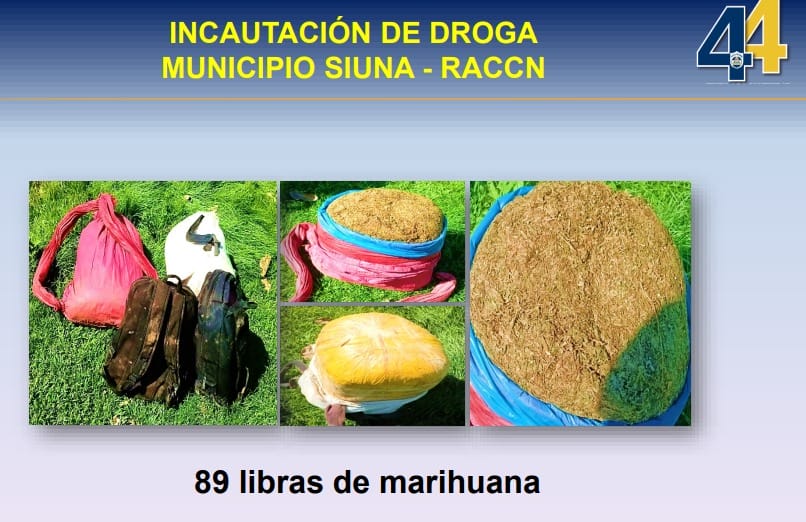 La Policía Nacional incautó 89 libras de marihuana en Siuna